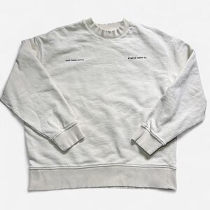 Zara Men's Beige Crewneck Sweatshirt "Good Things Happen to Happy People"